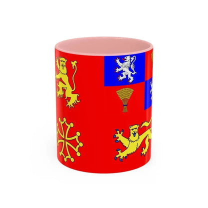 Flag of Tarn et Garonne France - Accent Coffee Mug 11oz Pink - Go Mug Yourself
