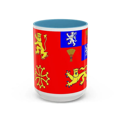 Flag of Tarn et Garonne France - Accent Coffee Mug 15oz Light Blue - Go Mug Yourself