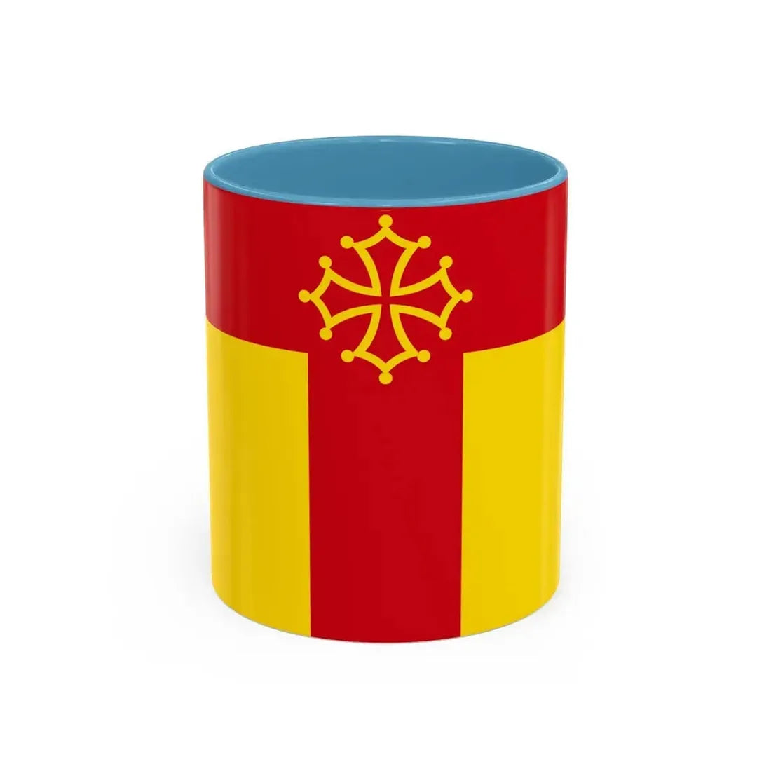 Flag of Tarn France - Accent Coffee Mug 11oz Light Blue - Go Mug Yourself