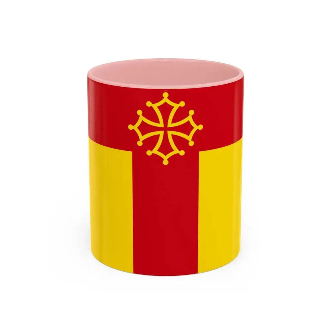 Flag of Tarn France - Accent Coffee Mug 11oz Pink - Go Mug Yourself