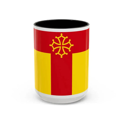 Flag of Tarn France - Accent Coffee Mug 15oz Black - Go Mug Yourself