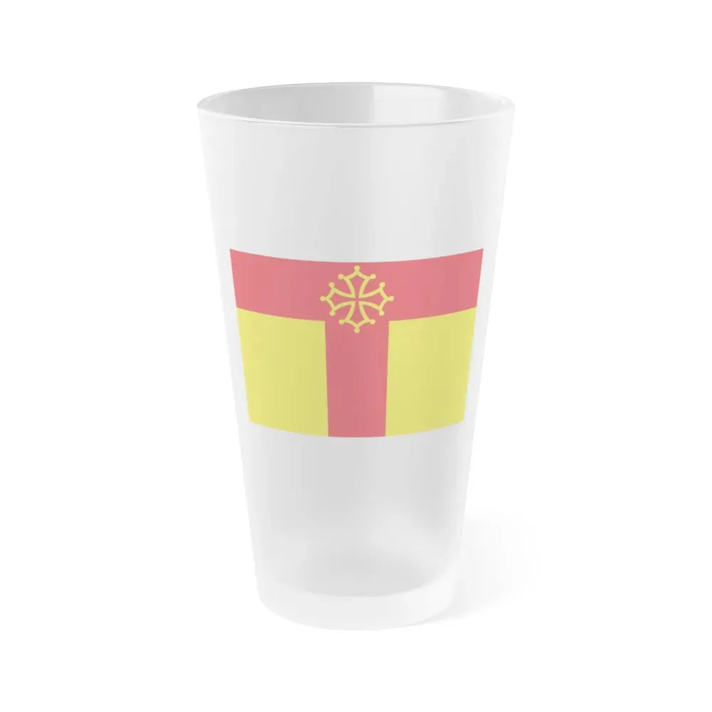 Flag of Tarn France - Frosted Pint Glass 16oz 16oz Frosted - Go Mug Yourself