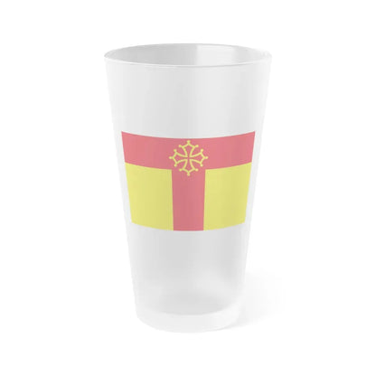 Flag of Tarn France - Frosted Pint Glass 16oz 16oz Frosted - Go Mug Yourself