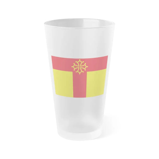 Flag of Tarn France - Frosted Pint Glass 16oz 16oz Frosted - Go Mug Yourself