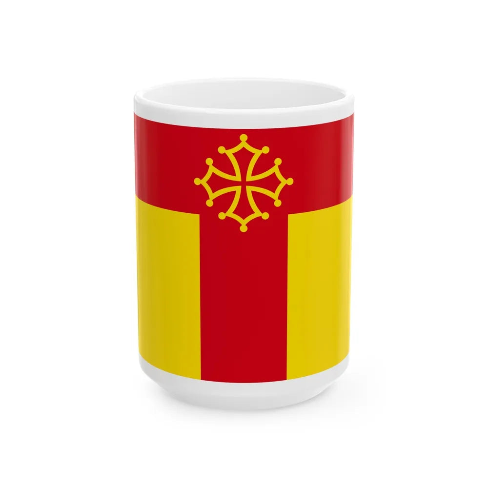 Flag of Tarn France - White Coffee Mug-15oz-Go Mug Yourself