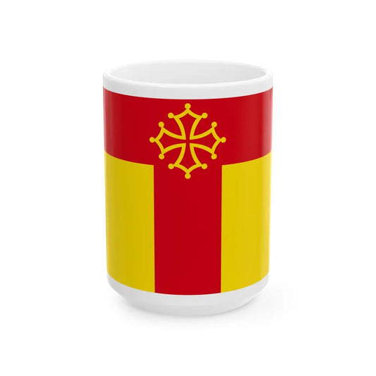 Flag of Tarn France - White Coffee Mug-15oz-Go Mug Yourself