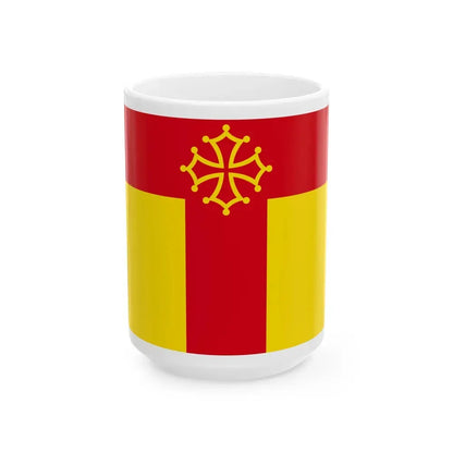Flag of Tarn France - White Coffee Mug 15oz - Go Mug Yourself