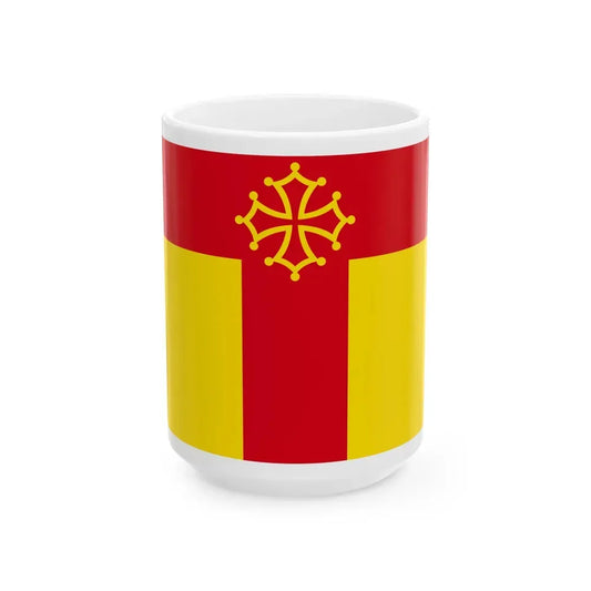Flag of Tarn France - White Coffee Mug 15oz - Go Mug Yourself