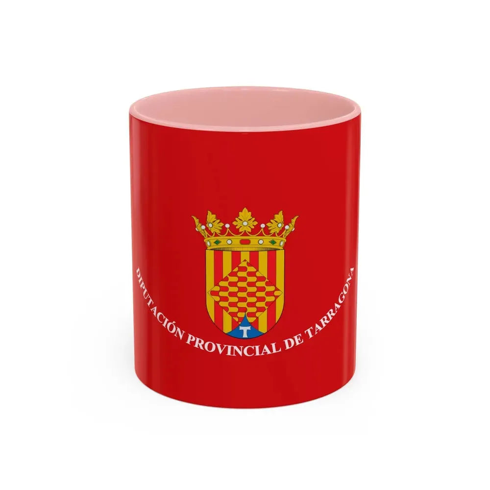 Flag of Tarragona Spain - Accent Coffee Mug 11oz Pink - Go Mug Yourself