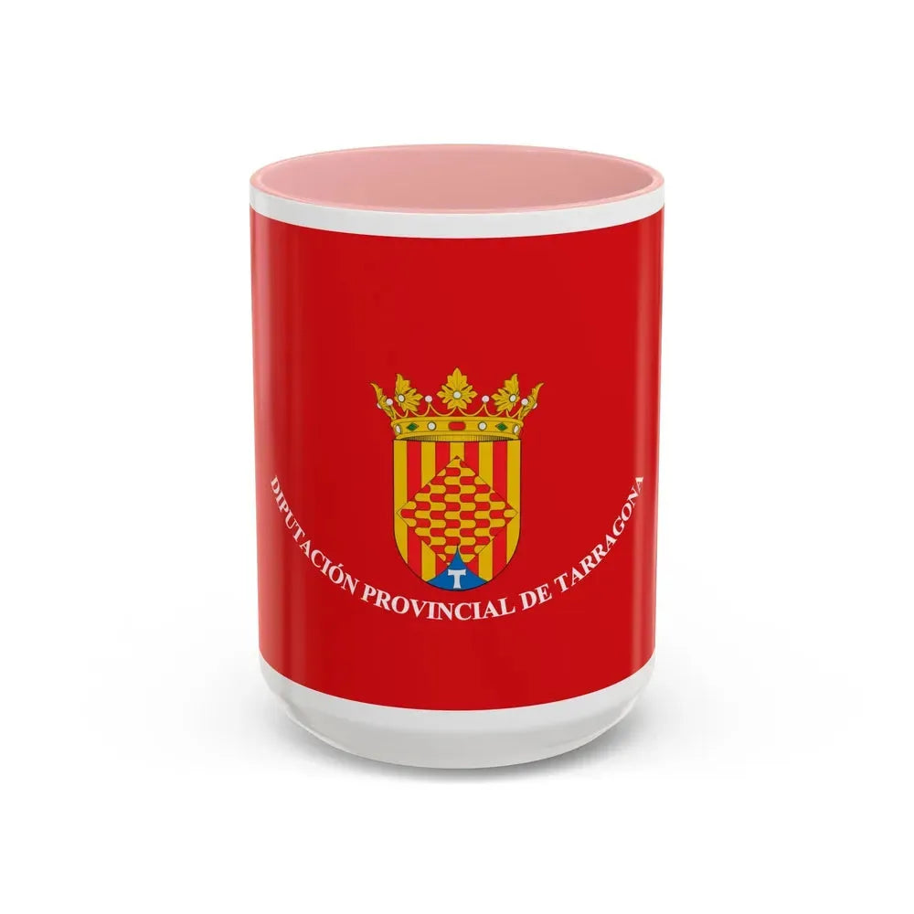 Flag of Tarragona Spain - Accent Coffee Mug 15oz Pink - Go Mug Yourself