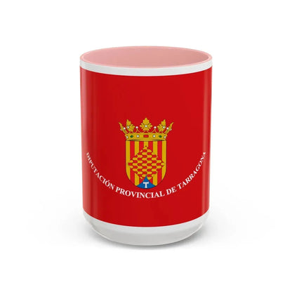 Flag of Tarragona Spain - Accent Coffee Mug 15oz Pink - Go Mug Yourself
