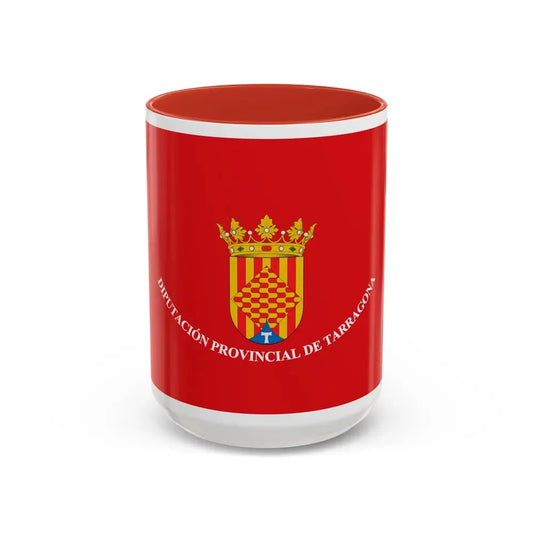 Flag of Tarragona Spain - Accent Coffee Mug 15oz Red - Go Mug Yourself