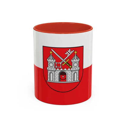 Flag of Tartu Estonia - Accent Coffee Mug 11oz Red - Go Mug Yourself