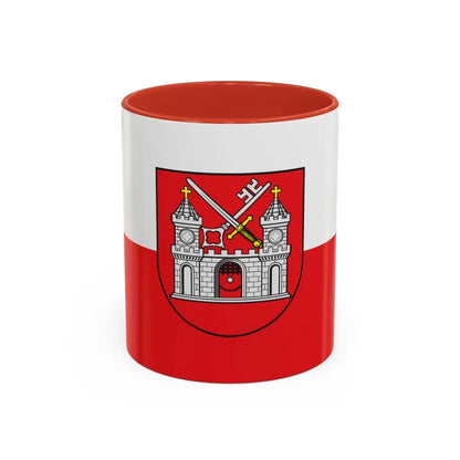 Flag of Tartu Estonia - Accent Coffee Mug 11oz Red - Go Mug Yourself