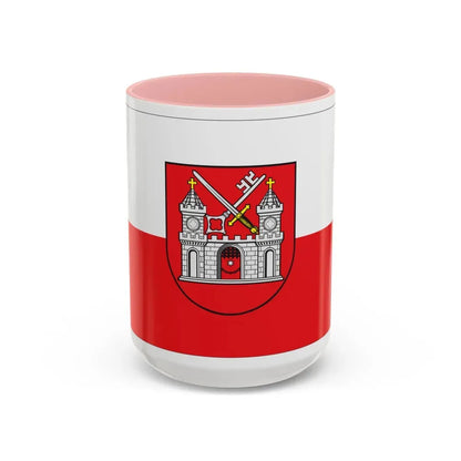 Flag of Tartu Estonia - Accent Coffee Mug 15oz Pink - Go Mug Yourself