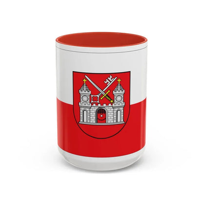 Flag of Tartu Estonia - Accent Coffee Mug 15oz Red - Go Mug Yourself
