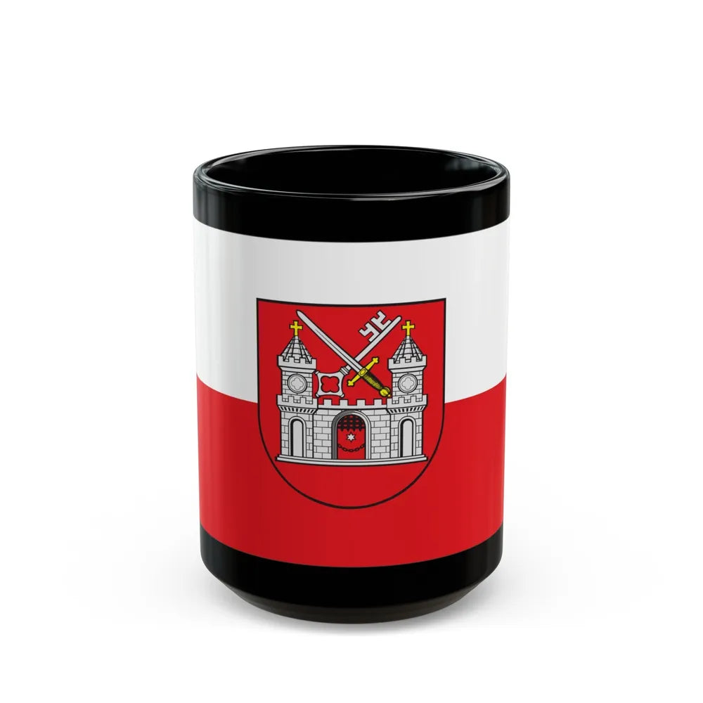 Flag of Tartu Estonia - Black Coffee Mug-15oz-Go Mug Yourself