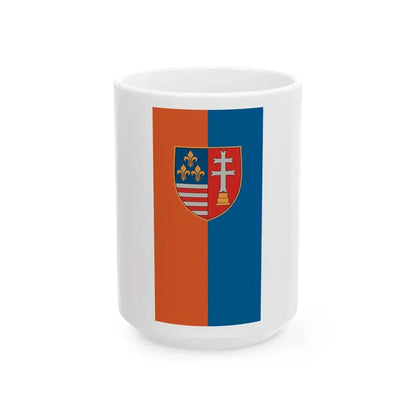 Flag of Tata 1991-2017 vertical (Hungary) White Coffee Mug 15oz - Go Mug Yourself