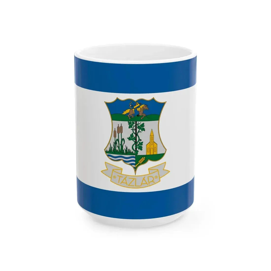 Flag of Tazlar (Hungary) White Coffee Mug 15oz - Go Mug Yourself