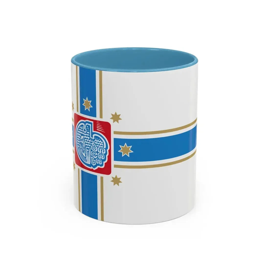 Flag of Tbilisi Georgia - Accent Coffee Mug 11oz Light Blue - Go Mug Yourself