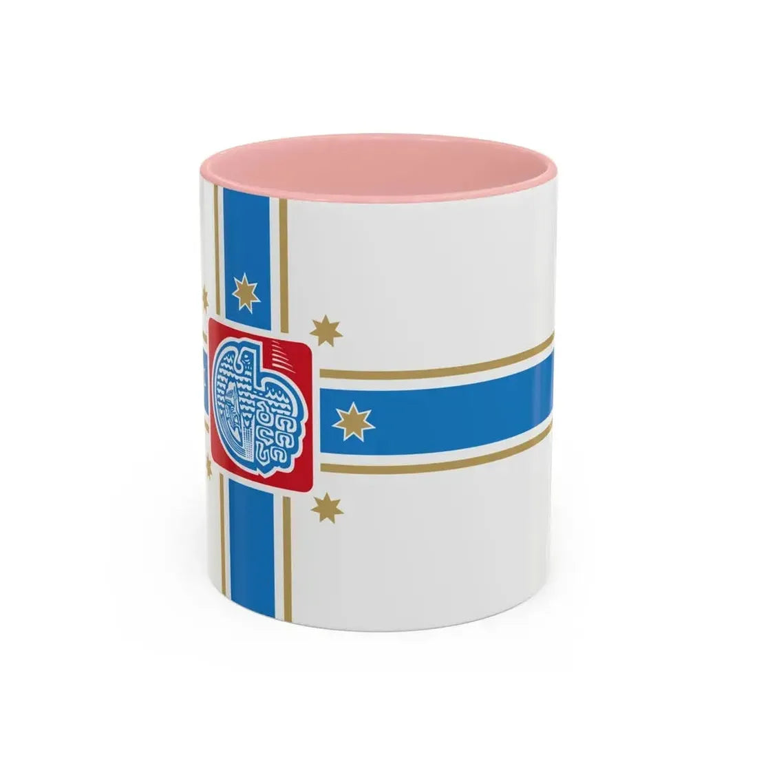 Flag of Tbilisi Georgia - Accent Coffee Mug 11oz Pink - Go Mug Yourself