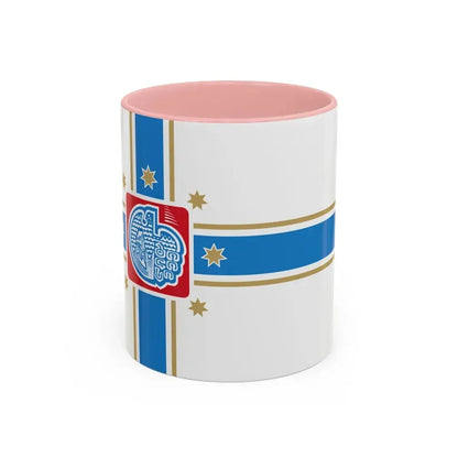 Flag of Tbilisi Georgia - Accent Coffee Mug 11oz Pink - Go Mug Yourself