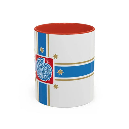Flag of Tbilisi Georgia - Accent Coffee Mug 11oz Red - Go Mug Yourself