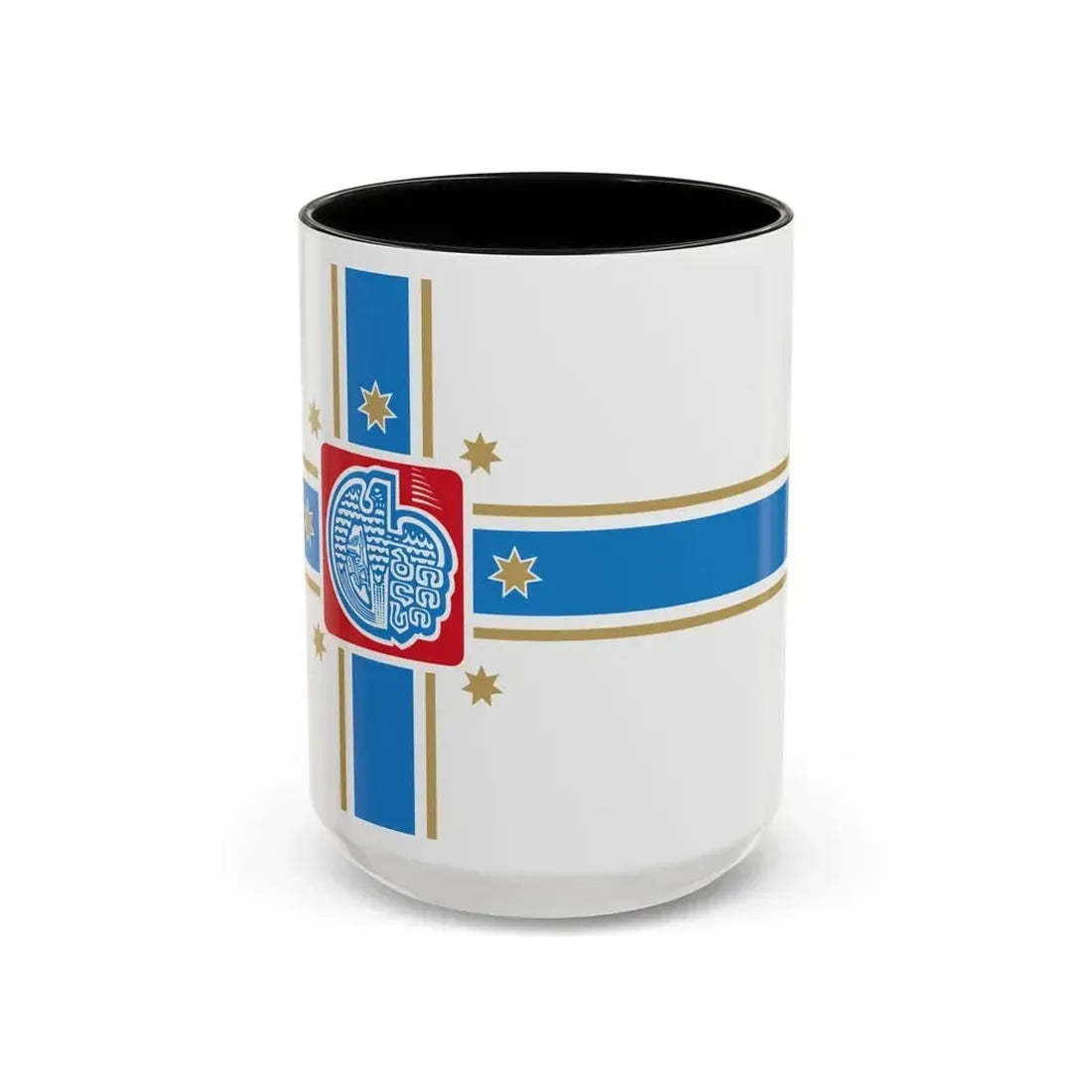 Flag of Tbilisi Georgia - Accent Coffee Mug 15oz Black - Go Mug Yourself