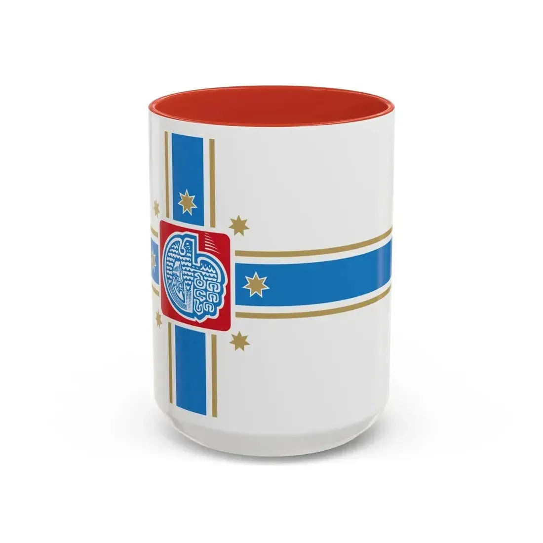 Flag of Tbilisi Georgia - Accent Coffee Mug 15oz Red - Go Mug Yourself