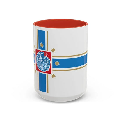 Flag of Tbilisi Georgia - Accent Coffee Mug 15oz Red - Go Mug Yourself