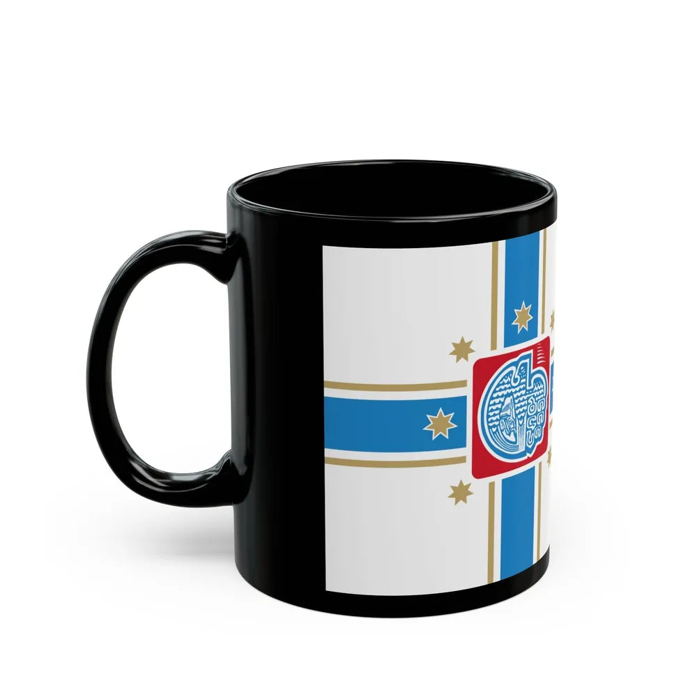 Flag of Tbilisi Georgia - Black Coffee Mug-Go Mug Yourself