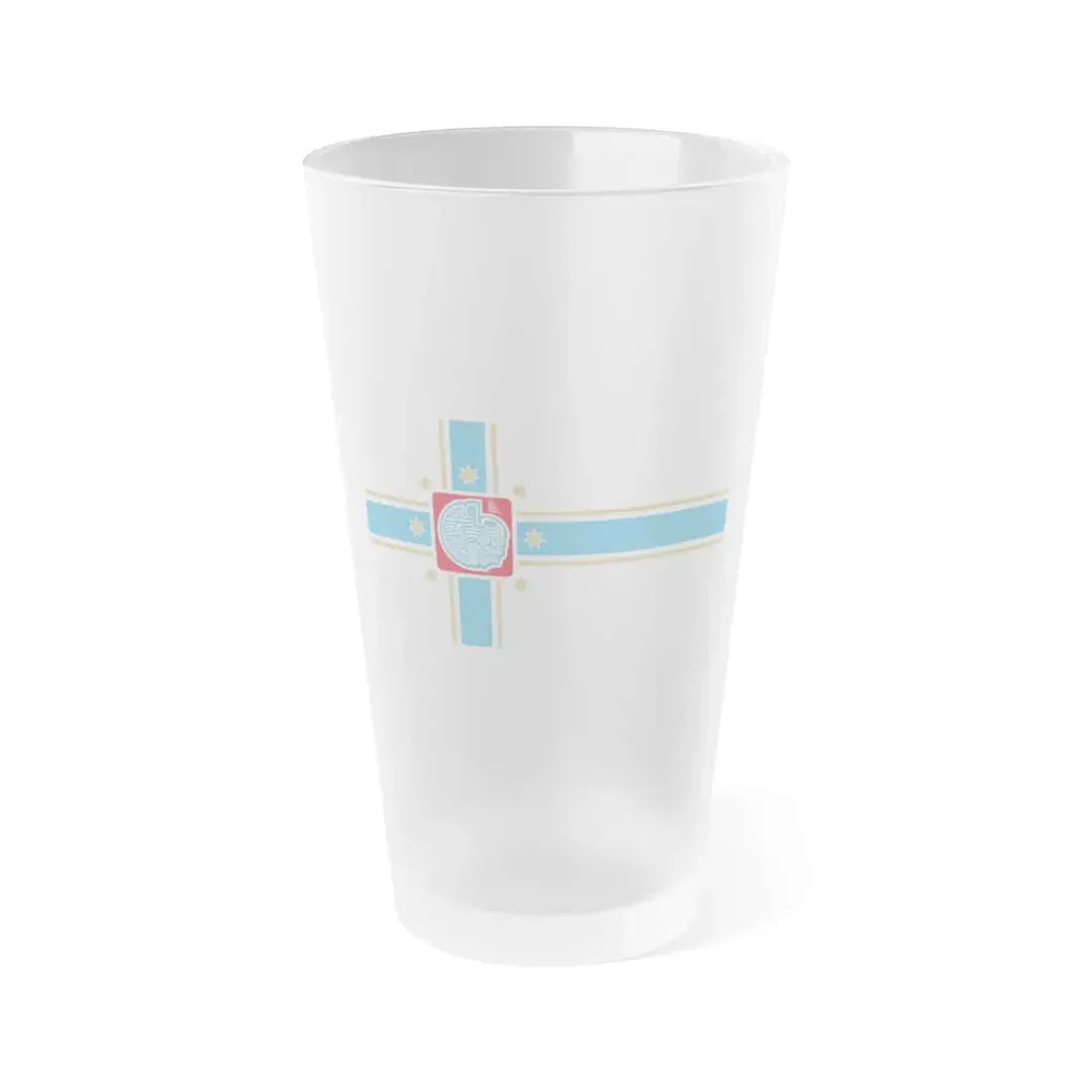 Flag of Tbilisi Georgia - Frosted Pint Glass 16oz 16oz Frosted - Go Mug Yourself