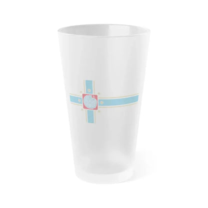 Flag of Tbilisi Georgia - Frosted Pint Glass 16oz 16oz Frosted - Go Mug Yourself