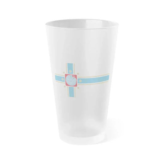 Flag of Tbilisi Georgia - Frosted Pint Glass 16oz 16oz Frosted - Go Mug Yourself