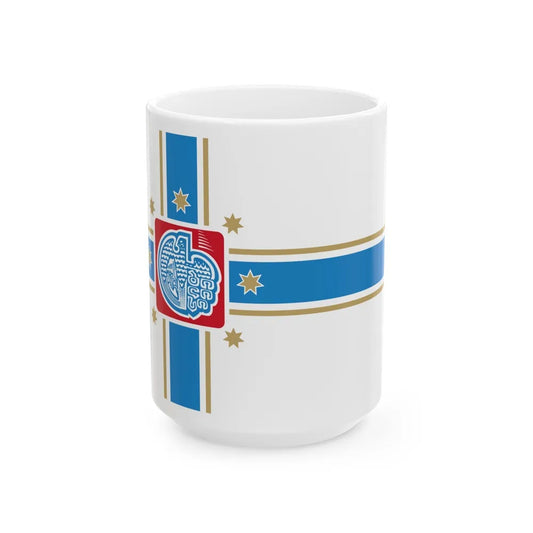 Flag of Tbilisi Georgia - White Coffee Mug-15oz-Go Mug Yourself