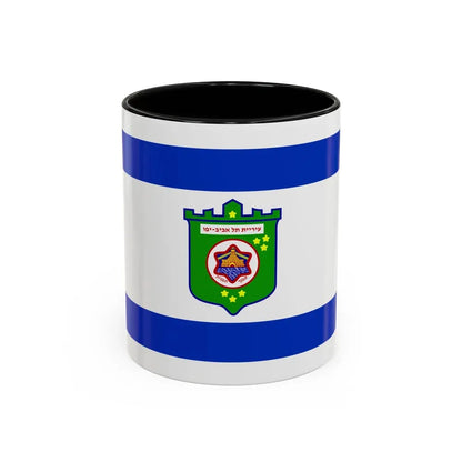 Flag of Tel Aviv Israel - Accent Coffee Mug 11oz Black - Go Mug Yourself