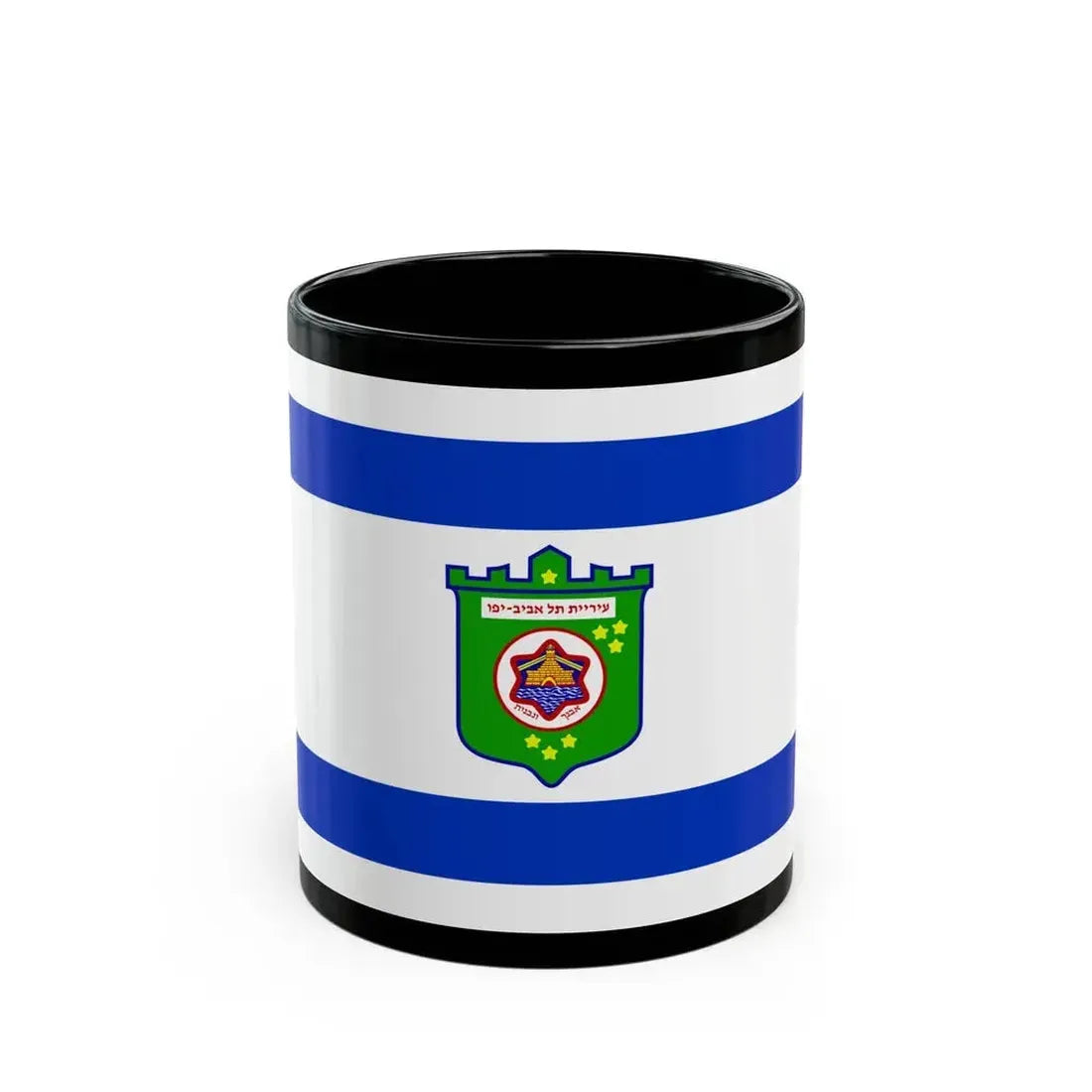 Flag of Tel Aviv Israel - Black Coffee Mug 11oz - Go Mug Yourself