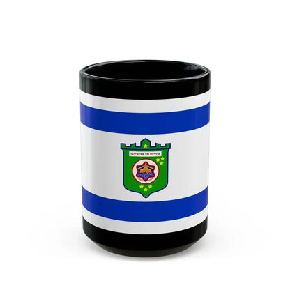 Flag of Tel Aviv Israel - Black Coffee Mug 15oz - Go Mug Yourself