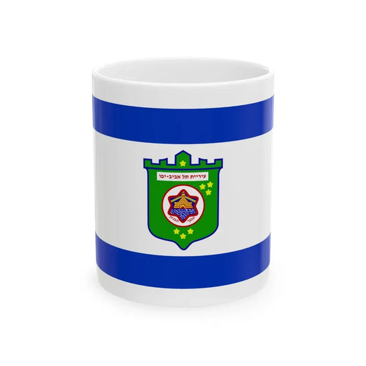 Flag of Tel Aviv Israel - White Coffee Mug 11oz - Go Mug Yourself