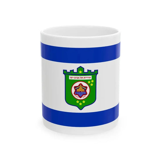 Flag of Tel Aviv Israel - White Coffee Mug 11oz - Go Mug Yourself