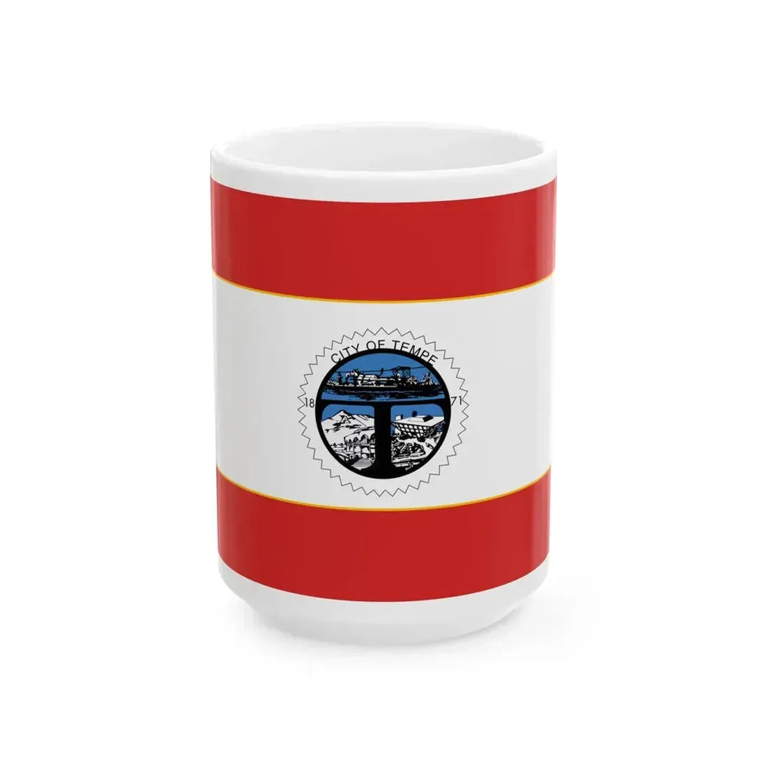 Flag of Tempe Arizona 1971-1987 (United States) White Coffee Mug 15oz - Go Mug Yourself