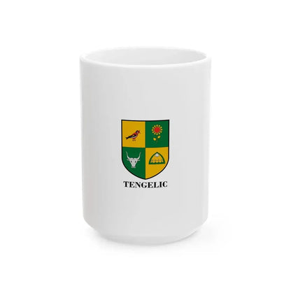 Flag of Tengelic vertical (Hungary) White Coffee Mug 15oz - Go Mug Yourself