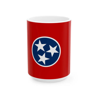Flag of Tennessee 3-2 (United States) White Coffee Mug 15oz - Go Mug Yourself