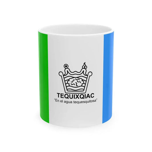 Flag of Tequixquiac (Mexico) White Coffee Mug 11oz - Go Mug Yourself
