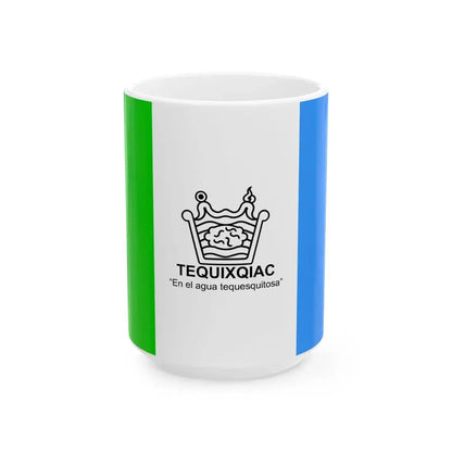 Flag of Tequixquiac (Mexico) White Coffee Mug 15oz - Go Mug Yourself