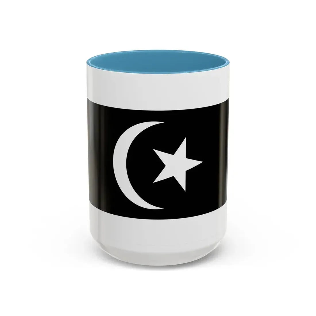 Flag of Terengganu Malaysia - Accent Coffee Mug 15oz Light Blue - Go Mug Yourself