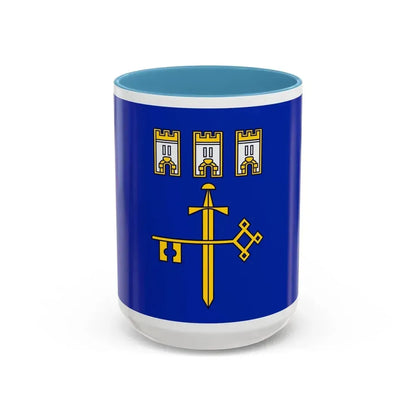 Flag of Ternopil Oblast Ukraine - Accent Coffee Mug 15oz Light Blue - Go Mug Yourself