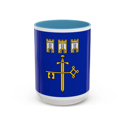 Flag of Ternopil Oblast Ukraine - Accent Coffee Mug 15oz Light Blue - Go Mug Yourself