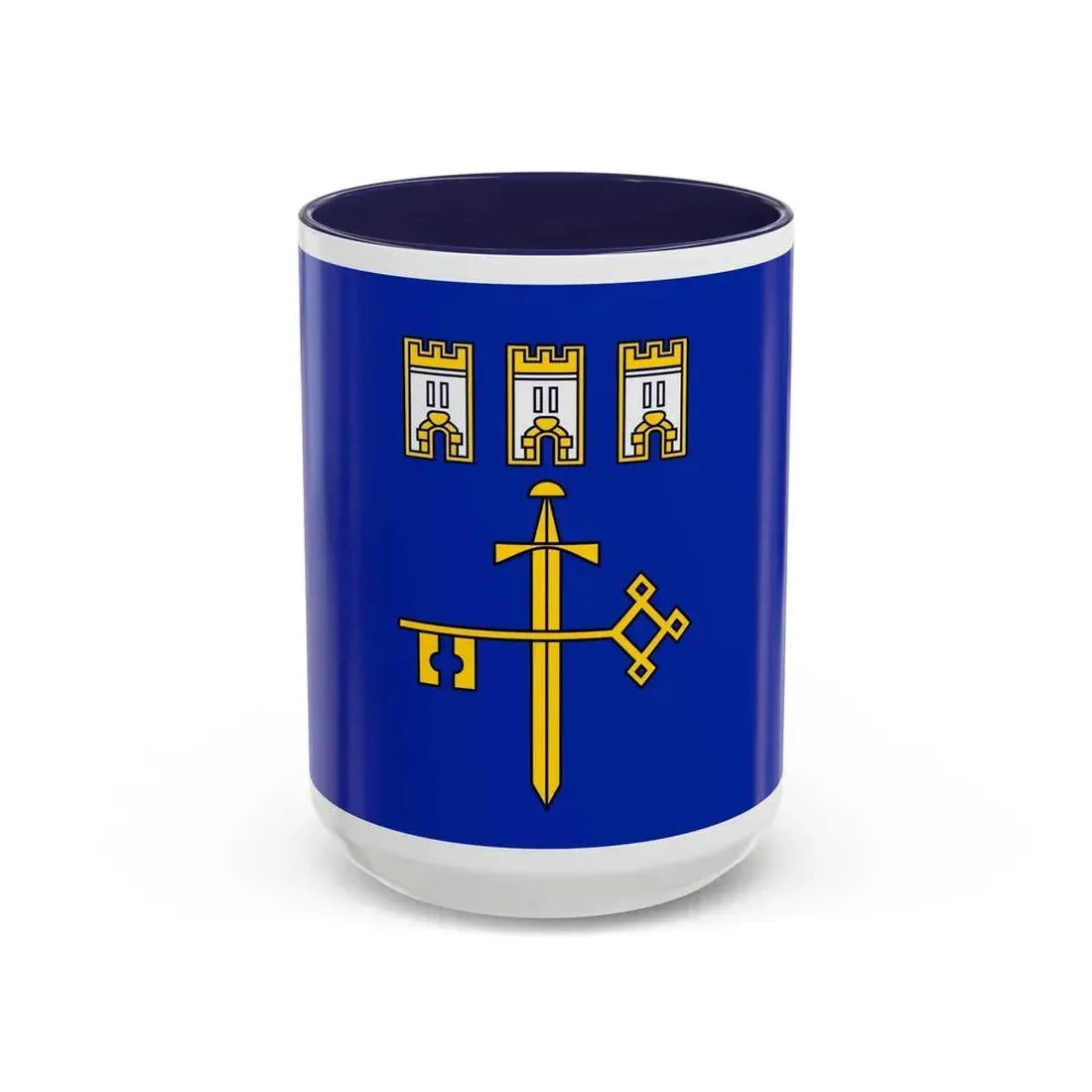 Flag of Ternopil Oblast Ukraine - Accent Coffee Mug 15oz Navy - Go Mug Yourself