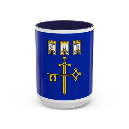 Flag of Ternopil Oblast Ukraine - Accent Coffee Mug 15oz Navy - Go Mug Yourself